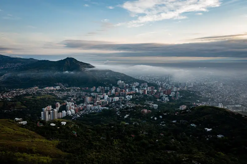Morning clouds over Cali and its hills